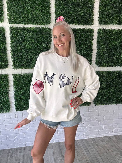 Red White & Poolside Sweatshirt