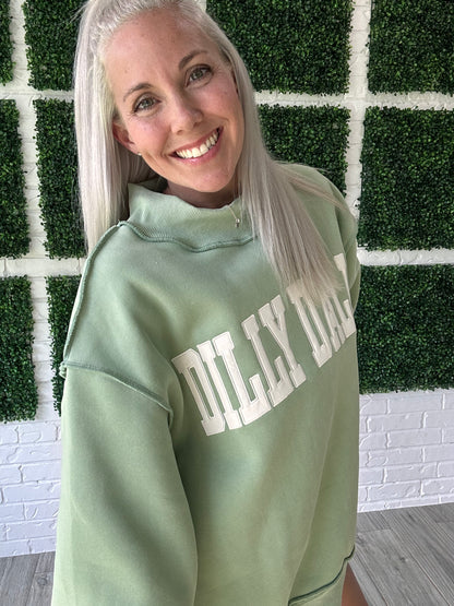 Dilly Dally Sage Mockneck