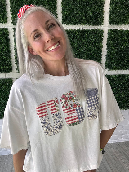 USA Patchwork Short Sleeve