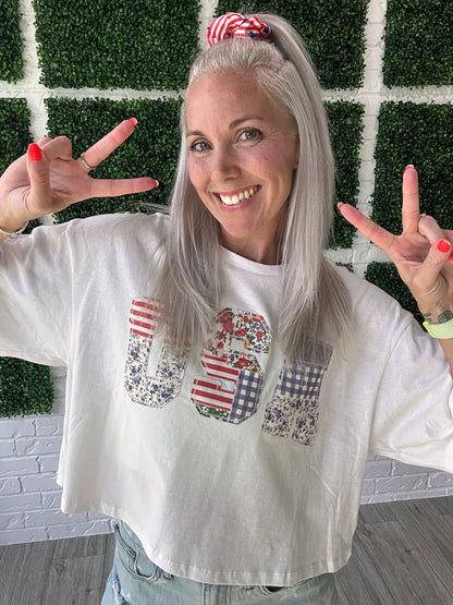 USA Patchwork Short Sleeve