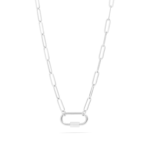 Stainless Steel Paperclip Carabiner Necklace