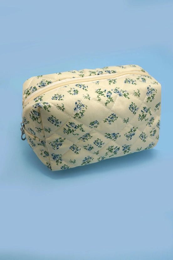 Floral Toile Pattern Makeup Cosmetic Pouch