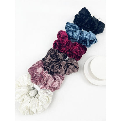 Winter Tone Velvet Hair Scrunchies- 2 Pack