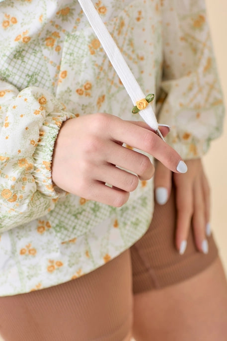 Dainty Flower Patch Pullover Windbreaker