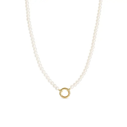 Pearl Charm Keeper Necklace – 18k Gold PVD