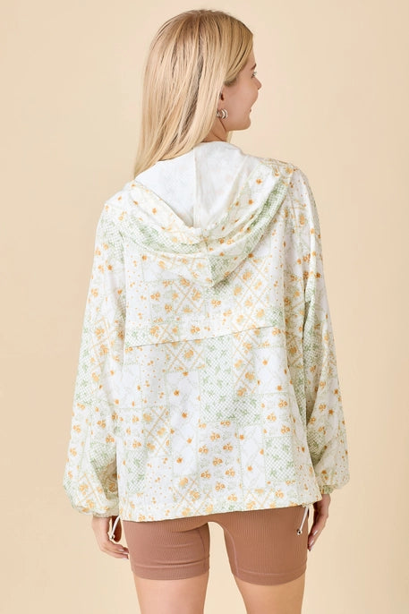 Dainty Flower Patch Pullover Windbreaker