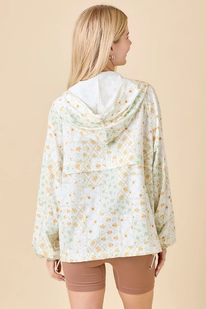 Dainty Flower Patch Pullover Windbreaker